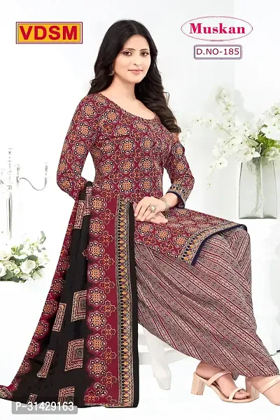 Vijaydeep Silk Mills Woman Printed Unstitched layon creap Salwar Suit Material-thumb0