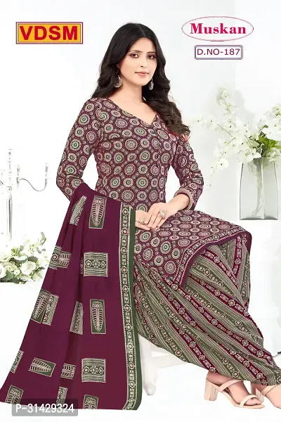 Vijaydeep Silk Mills Woman Printed Unstitched layon creap Salwar Suit Material-thumb0