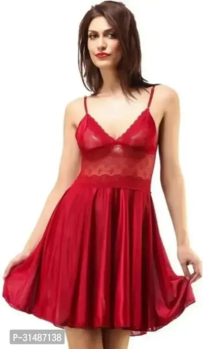 Stylish Red Satin Transparent Dolls For Women-thumb0