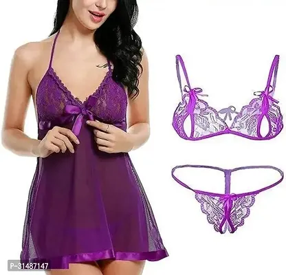 Stylish Purple Net Transparent Dolls For Women-thumb0