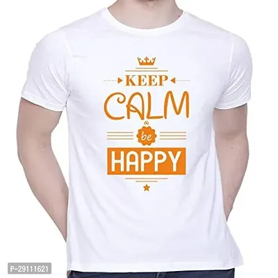 Reliable White Cotton Blend Printed Round Neck T-Shirt For Men-thumb0