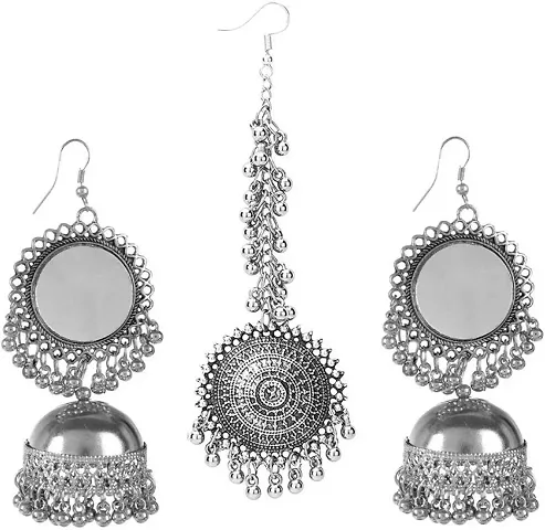 Trendy Oxidised Silver Jewellery Set 