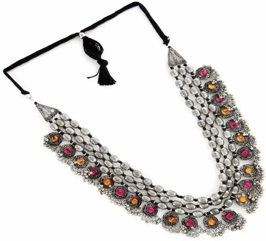 Traditional Oxidised Layered Layered Necklace For Women