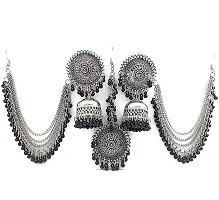 Stylish Fancy Choker Set And Bahubali Maang Tikka Set-thumb2