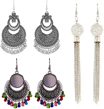 Stylish Metal Earrings For Women Combo Of 3