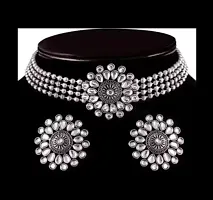 Elegant Oxidised Silver Jewellery Set For Women and Girls-thumb2