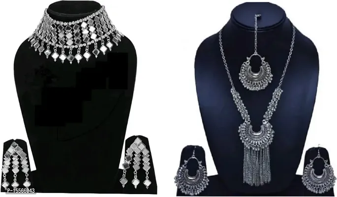 Trendy Women INTERNATIONAL Alloy Sterling Silver Silver Jewellery Set (Pack of 2)