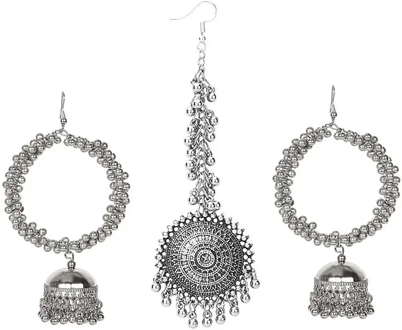 Trendy Oxidised Silver Jewellery Set 