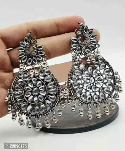 Stylish Silver Alloy Earrings For Women-thumb0