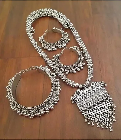 Trending Oxidized Silver Jewellery Set