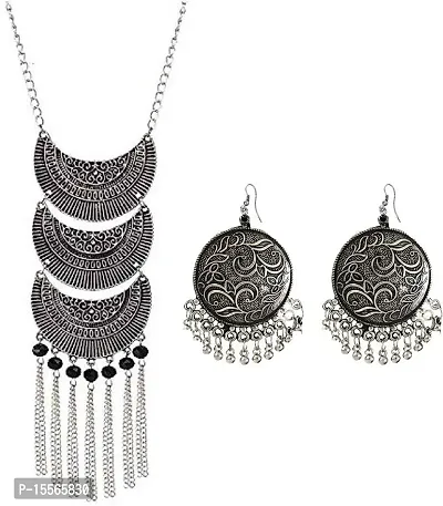 Trendy Women Sterling Silver Sterling Silver Silver, Black Jewellery Set (Pack of 1)