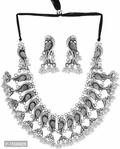 Trendy Women Oxidised Silver, Alloy Sterling Silver Silver Jewellery Set (Pack of 1)-thumb0