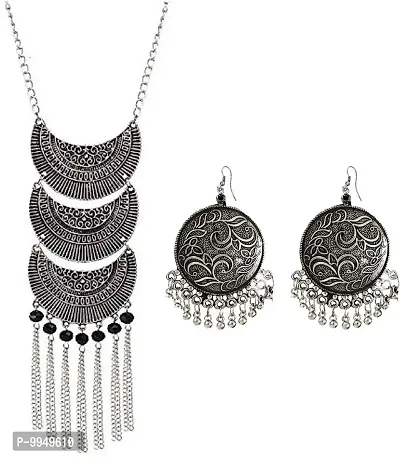 Elegant Silver Jewellery Set For Women and Girls-thumb0