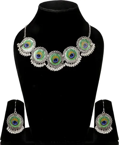 Trendy Women Oxidised Sterling Multicolor, Jewellery Set (Pack of 1)