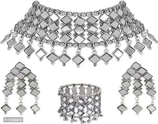 Trendy Women INTERNATIONAL Alloy Sterling Silver Silver Jewellery Set (Pack of 1)