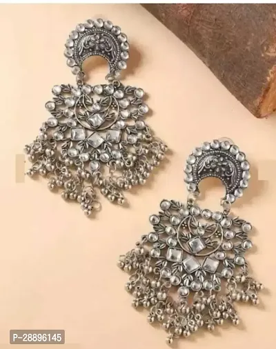 Stylish Silver Alloy Earrings For Women-thumb0