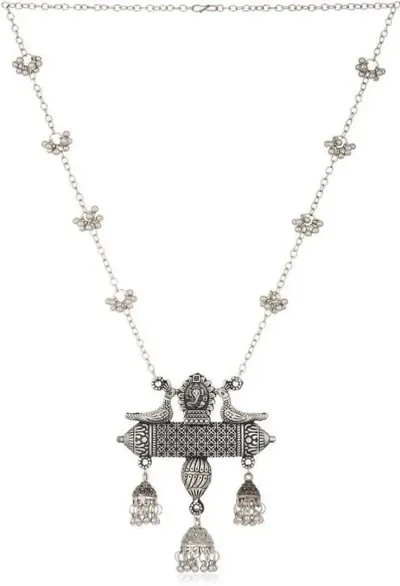 Designer Three Jhumki Metal Necklace