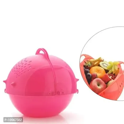 Plastic 3 in 1 Basket for Fruits Vegetable Rice Washing Water Strainer-thumb0