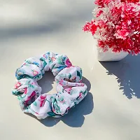 Luxury Velvet Printed Scrunchies for Women and Girls, Hair Ties, Hair Band, Ponytail Holder, Set of 4, Printed Combo (Combo-4)-thumb2