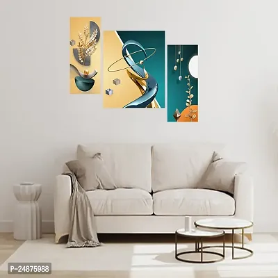 Set Of 3 Wall Painting Scenery For Living Room , Home Decor , Hall , Bedroom ,Office , Drawing Room (S112 x 18 INCHES).-thumb2