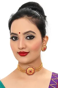 Traditional Choker with Earrings Jewellery Set for Girls Womens-thumb1