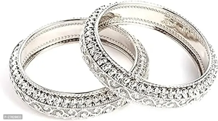 Stylish Silver Glass Bangles For Women Pack Of 2