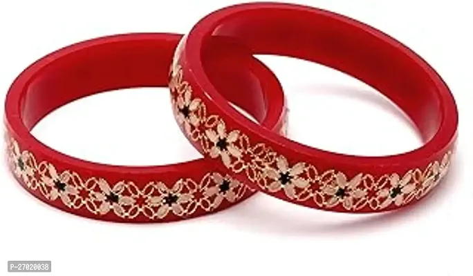 Stylish Maroon Glass Bangles For Women Pack Of 2-thumb0