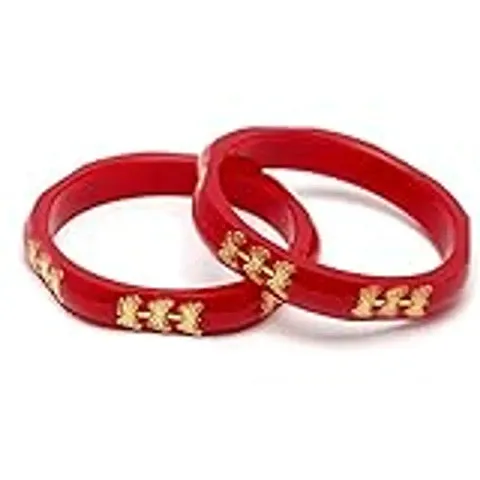 Stylish Maroon Glass Bangles For Women Pack Of 2