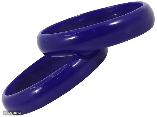 Stylish Navy Blue Glass Bangles For Women Pack Of 2