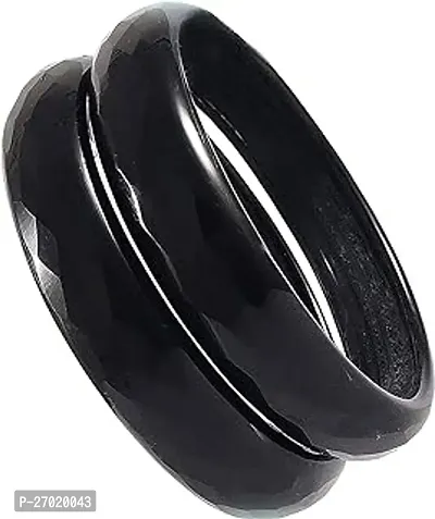 Stylish Black Glass Bangles For Women Pack Of 2-thumb0