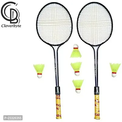 Best Quality Badminton Set Of 2 Piece Double Rod Badminton Racquet With 5 Piece Nylon Shuttle Badminton Kit-thumb2