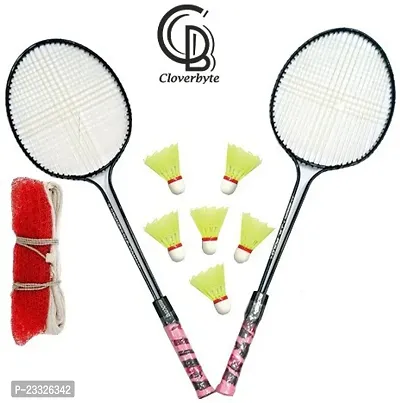 Best Quality Badminton Set Of 2 Piece Double Rod Badminton Racquet With 6 Piece Nylon Shuttle And 1 Piece Of Badminton Net Badminton Kit-thumb2