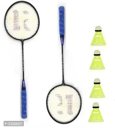 Best Quality Badminton Kit Set Of 2 Piece Racquet With 4 Piece Plastic Shuttlecock Badminton Kit