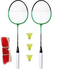 Best Quality Booster Badminton Set Of 2 Badminton Racquet With 3 Piece Nylon Shuttle And 1 Piece Of Badminton Net Badminton Kit-thumb1