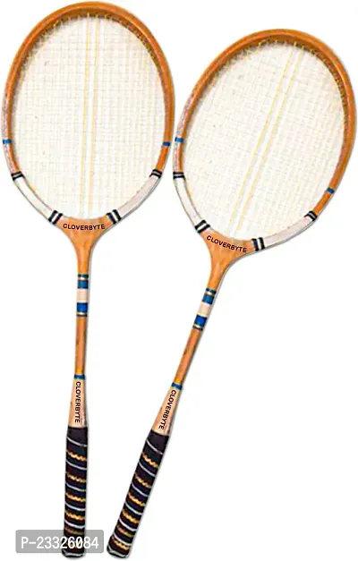 Best Quality Wooden Badminton Kit Set Of 2 Piece Racquet With 4 Piece Plastic Shuttle Cock Badminton Kit-thumb2