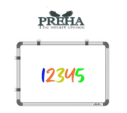 Preha The Smart Choice Reversible Non-Magnetic Melamine one Side Whiteboard one Side Green Board 1X2 Feet|One Side Whiteboard Surface and Other Side Green Chalk Board Surface