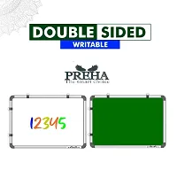 Preha The Smart Choice Reversible Non-Magnetic Melamine one Side Whiteboard one Side Green Board 1X2 Feet|One Side Whiteboard Surface and Other Side Green Chalk Board Surface-thumb1