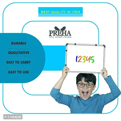 Preha The Smart Choice Reversible Non-Magnetic Melamine one Side Whiteboard one Side Green Board 1X2 Feet|One Side Whiteboard Surface and Other Side Green Chalk Board Surface-thumb4
