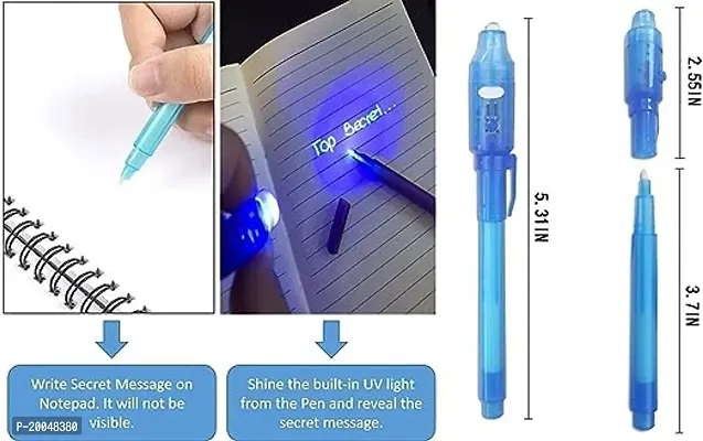 Preha The Smart Choice UV Invisible Ink Magic Pen For Kids Birthday Party Digital Pen (Pack of 2, Invisble Multicolor Pen)-thumb4