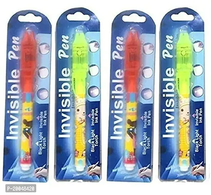 Preha The Smart Choice UV Invisible Ink Magic Pen For Kids Birthday Party Digital Pen (Pack of 4, Invisble Multicolor Pen)-thumb0