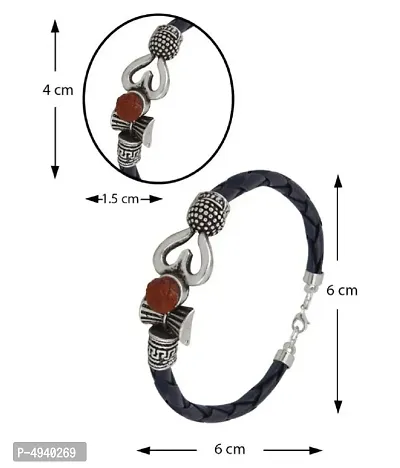 Trendy Stylish Silver Plated Rudraksha Men's Bracelet-thumb0