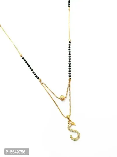 Excellent Finished S Letter Diamond Mangalsutra For Women's Mangalsutra Alloy Mangalsutra