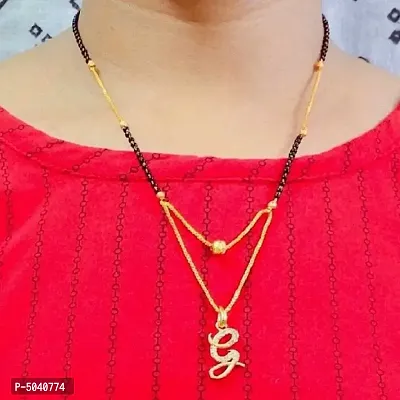 Excellent Finished G Letter Diamond Mangalsutra For Women's Mangalsutra Alloy Mangalsutra