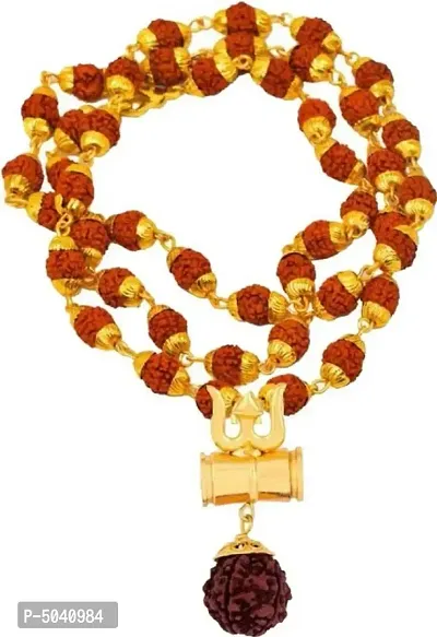 Trendy Stylish Gold Plated Rudraksha Chain-thumb0