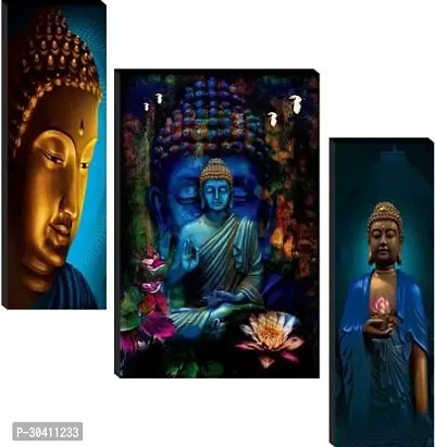 Vibrant Wall Decorative Devotional Paintings With Frame Set Of 3-thumb0