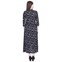 Faunashaw Women's Black Rayon Printed Asymmetric Kurti-thumb4