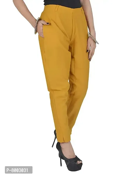 Faunashaw Women Regular Fit Solid Trouser Pant Bottom Wear-thumb2