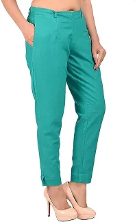 Faunashaw Women Regular Fit Trousers/Pants Slim Fit Straight Casual Trouser Pants for Girls/Ladies/Women (Pack of 3)-thumb2