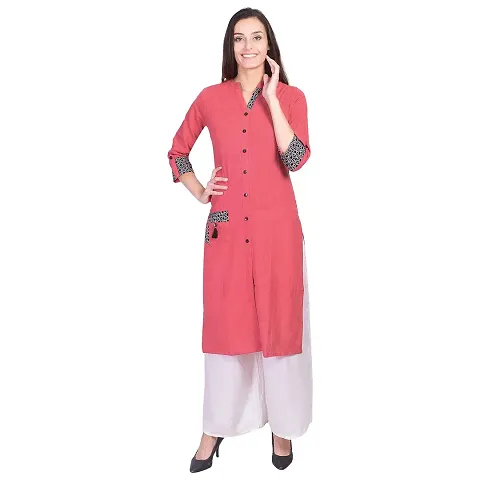 Faunashaw Women Slub Staright Kurti