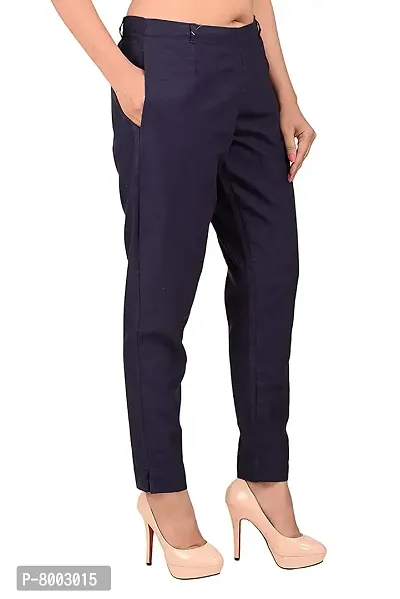 Faunashaw Women Regular Fit Solid Trouser Pant Bottom Wear-thumb2